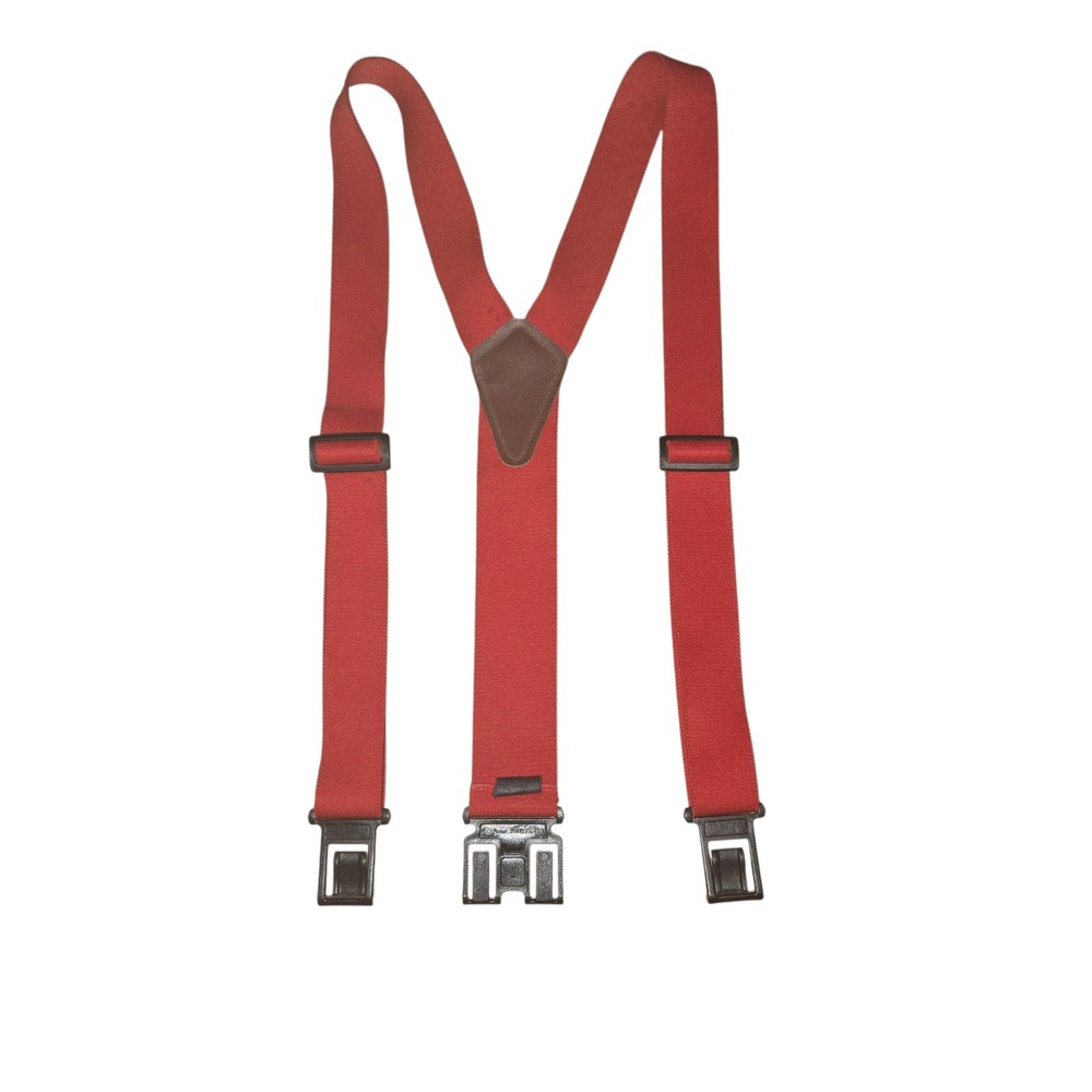 Perry Suspenders Belt Clip Y-Back Mens One Size 2" Wide Red Elastic‎ Made in USA